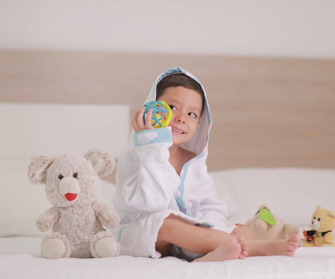 Salidera de baño blanca en tela toalla