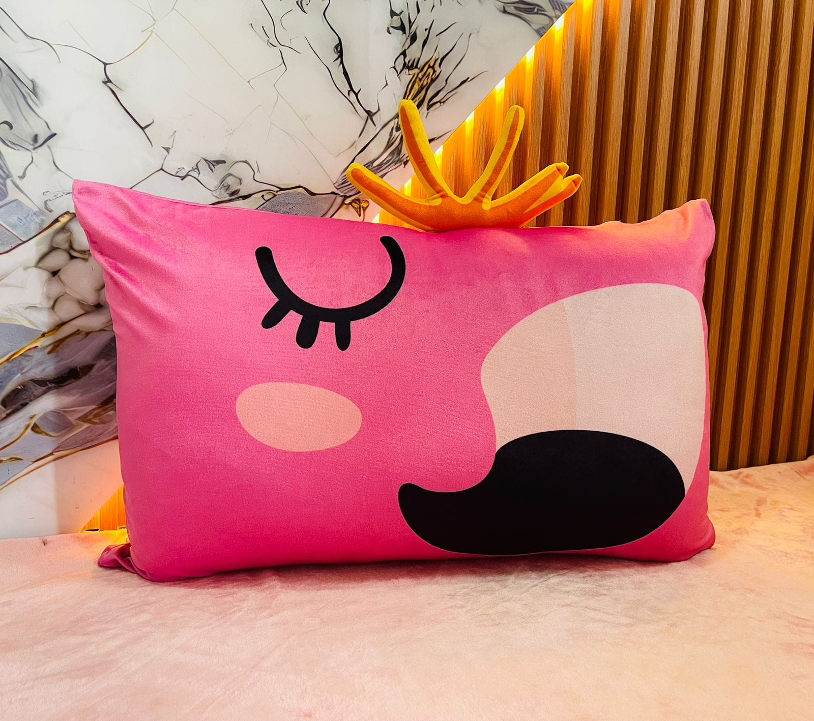 CIGÜEÑA ROSA ALMOHADA